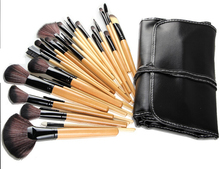 32 PCS Makeup brushes Professional Make up Tools goat hair kit of Cosmetic Set Brush contain Black Leather Bag