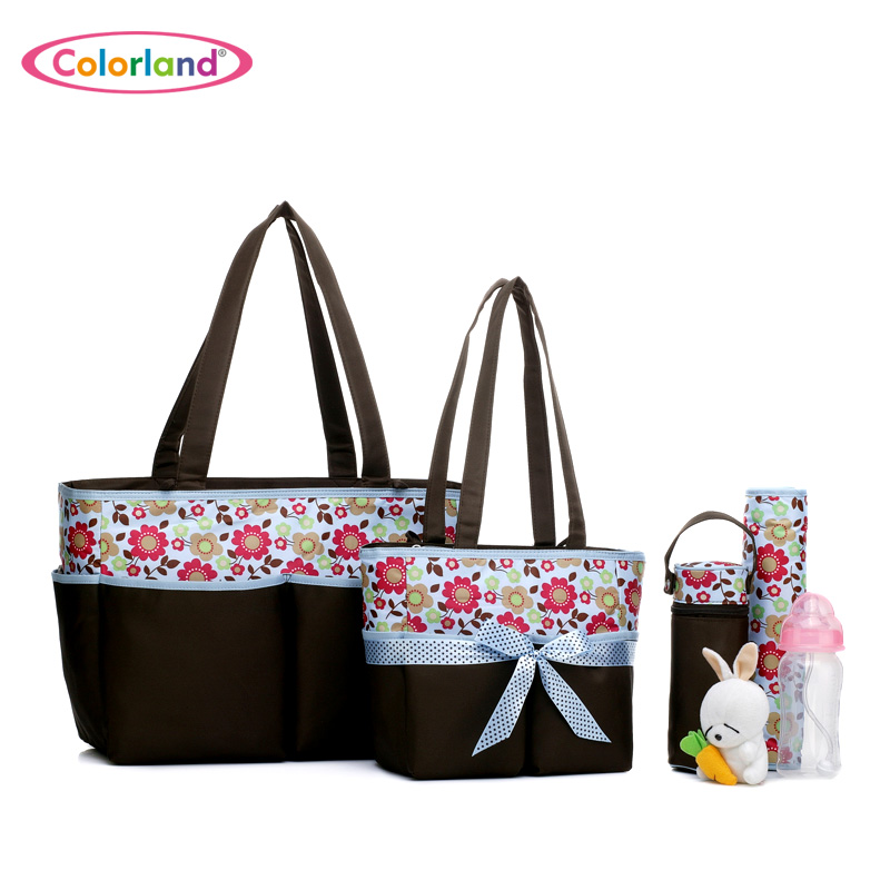 5 pieces set Large capacity Nappy Tote Hobos font b maternity b font Nursing baby bag