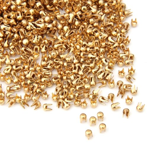 100 Ziernieten Nieten 5 mm Farbe gold Krallennietem