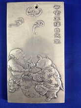 Old Chinese 12 Zodiac Dragon tibet Silver Bullion silver statue amulet Coin