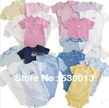 Free shipping retail Hot Selling Boys girls Romper Short sleeved Coveralls Bodysuit Infant Baby Jumpsuit Shorts