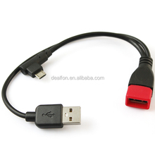 Color USB A Female to 90 Degree Micro B Male and Power for External Device USB