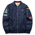 Mens Autumn Winter Casual Thick Army Green Military Embroidery Ma 1 Flight Jacket Plus Size Air