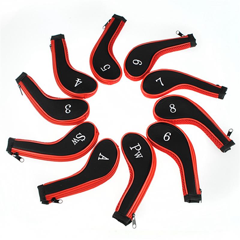 10pcs/set Hot Sale Washable Sleeve Neoprene <font><b>Golf</b></font> Club Iron Putter Headcovers Head Cover Protect Case for Pocket Red Black 10pcs/set Hot Sale Washable Sleeve Neoprene <font><b>Golf</b></font> Club Iron Putter Headcovers Head Cover Protect Case for Pocket Red Black