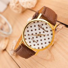 2015 nuevas mujeres del reloj de ginebra Multicolor Dots Spots Casual reloj de cuarzo analógico reloj de pulsera vestido reloj Relogio