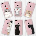 Cute Cat Case Cover For iPhone 6 6S 5 5s se 7 7Plus 6Plus Transparent Soft