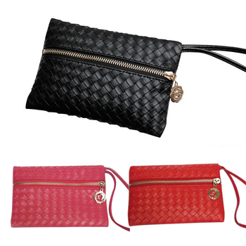 de moda Leather Satchel bolso tejido embrague Zip Wallet bolso de ... de moda Leather Satchel bolso tejido embrague Zip Wallet bolso de ...