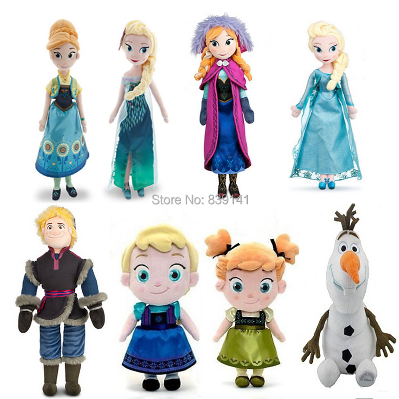 New Arrival Fever 40cm 50cm boneca Doll Princess Anna and Elsa Dolls for girls Toys Children gift doll plush olaf Sven Elsa Anna