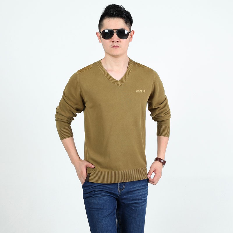 AFS JEEP Autumn Spring Men Cotton Knitted Sweater 2015 Brand Sweaters V Neck Casual Plus Size Slim Pullover Long Sleeve Sweater (28)