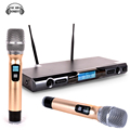 Professional UHF Wireless Microphone System Dual Handheld Mic With Receiver 2 Channels Display For Karaoke KTV