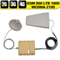 2G 3G 4G GSM 900 WCDMA 2100 LTE 1800 Tri Band Mobile Phone Signal Repeater GSM