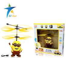 Flash Remote Control RC Helicopter Flying Despicable Me light eye Minion Quadcopter Drone Ar.drone Kids Toy VS Fairy Doll x5c
