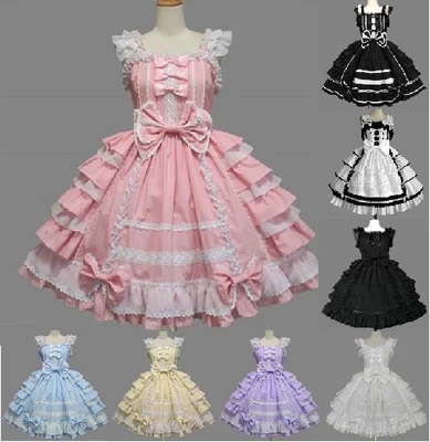 Sweet Love Lolita lace short sleeved dress Chiffon lace summer braces skirt free shipping