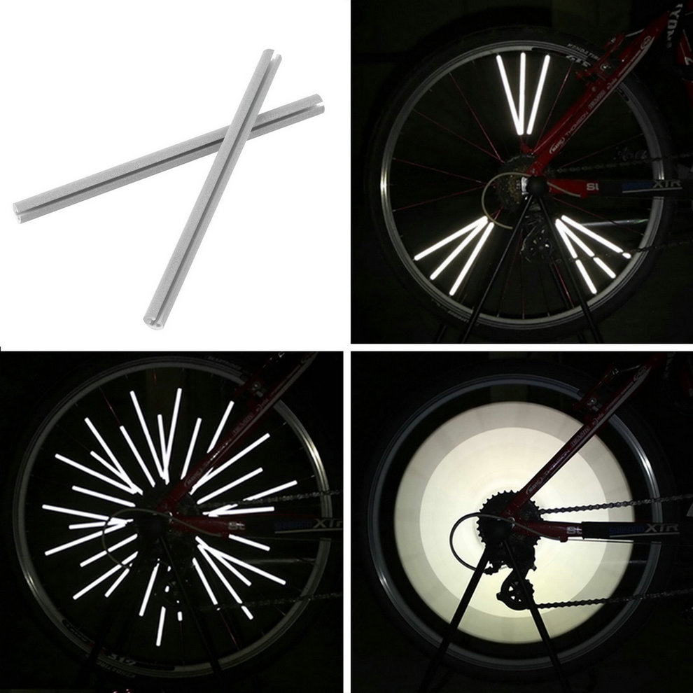 New Arrival Sale 12pcs/set Bike Riding Bicycle Wheel Rim Reflective Spoke Mountain Warning Light Tube