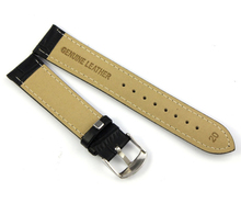 Essential New Black High Quality 12 5cm Soft Sweatband Genuine Leather Steel Buckle Wrist Watch Band