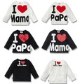 Retail I Love Papa Mama Spring autumn Baby Kids 100 Cotton Shirts T shirt Boys Girls