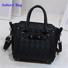 Trend women 2015 autumn handbag fashion knitted lock bag small shoulder bag messenger bags