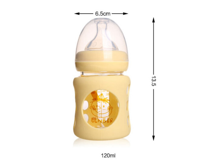 Thermostability Glass Baby Milk Bottle With Wide Mouth Nuk Baby Feeding Bottle 120ml Small Feeder Kit Mamadeiras Nuk For Kids (1)