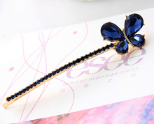 women girls crystal rhinestone butterfly hair pin wedding hair accessories