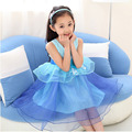 2016 Summer Cute Girl Kids Silk Dress Bow Girls Knee Length Dresses for Children 4 15T