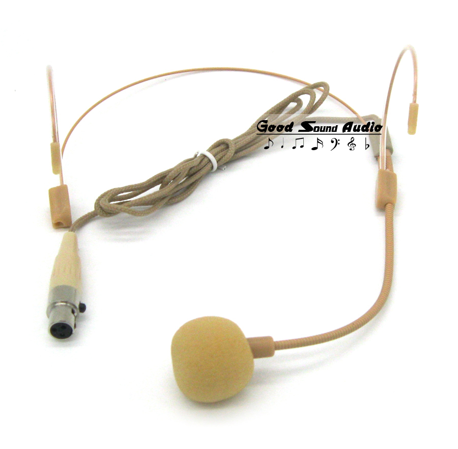 Beige TA3F 3Pin XLR Connector Headworn Headset Microphone Ear Hook Condenser Head Mic For Shure Wireless