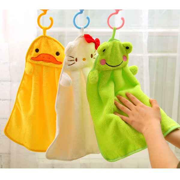 Colorful sweet candy colored cartoon baby towel super soft coral fleece kid child towel wipe sweat
