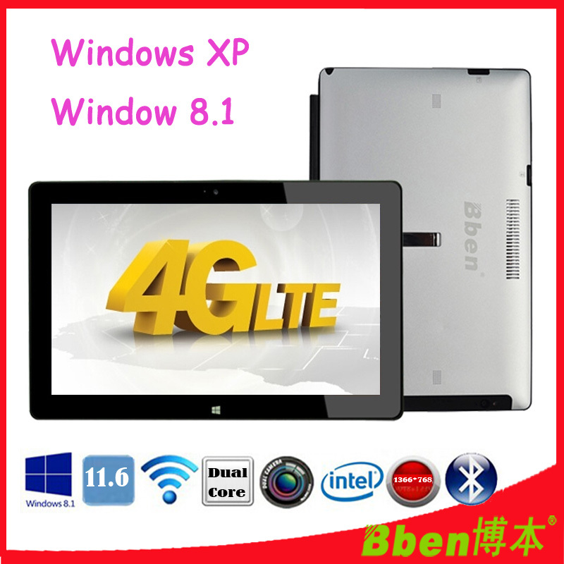 Free shipping Bben 11 6 inch dual core 4G LTE tablet pc windows 8 1 tablet