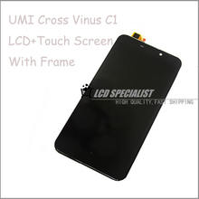 New 6.44″ Inch UMI C1 LCD Display+Touch Screen Digitizer Glass Sensor With Frame For UMI Cross Vinus C1 Replacement
