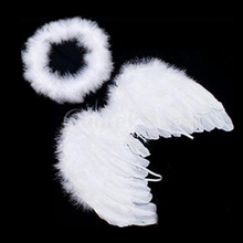 New Fashion 1set Infant Newborn Photo Prop Baby Kids Angel Fairy Feather Wing Costume For Children Christmas Present Items