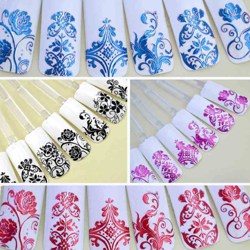 5Pack 1Pack 108PCS 108 Flowers 3D Nail Art Stickers Decals For Nail Tips Decoration Tool Fingernails