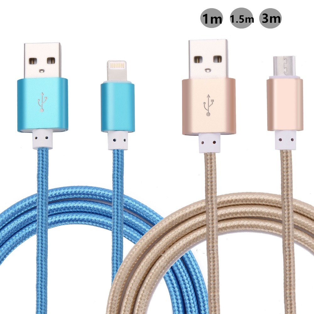Micro USB Cable 2 1A 1M 1 5M Data Sync Cable Charge For iphone 6 6s