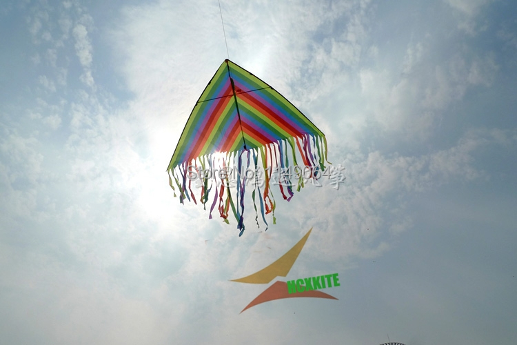free shipping high quality 2m rainbow delta kite children kite with handle line kites 3d crafts