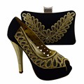 Italian Shoe With Matching Bag Fashion Heels Italy Shoes And Bag To Match Black Color African