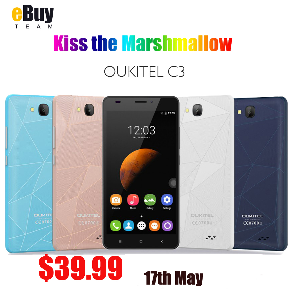5 0 Oukitel C3 Smartphone 3G Android 6 0 MT6580 Quad Core 1 3Ghz 5 0MP