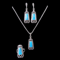 Ring Size 8 10 Antique Silver Plated Turkish Jewellery Necklace Set 4 Colors Resin And Black