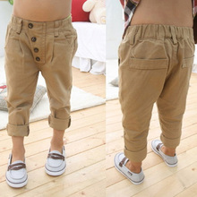Retro Toddler Kid Boy Khaki Casual Pants Straight Trousers 2 7Y Baby Clothes S19