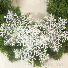 30Pcs White Snowflake Ornaments Christmas Holiday Festival Party Home Decor