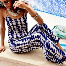 Women font b plaid b font jumpsuits 2016 european summer spaghetti strap floral romper long pants