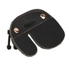 Cow Leather Archery Finger Guard Protection Pad Glove Tab Bow Shooting free shipping