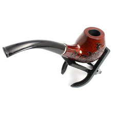 New 2014 Hot Sale WOODEN Enchase Smoking Pipe Tobacco Cigar pipes+Stand Free Shipping & Wholesale