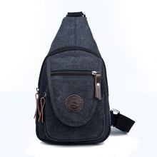 Foreign trade factory new canvas shoulder bag retro casual bag diagonal package wholesale Europe and America Fan Men chest pack