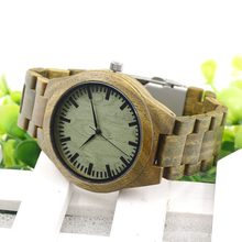 New Arrival Green Sandalwood Wood Men’s Wristwatch Japan Movement Quartz Watch Classic Folding Clasp with Wooden Band