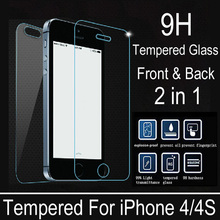 2pcs/lot Genuine 0.3mm 2.5D HD Ultra Thin 4S Tempered Glass Film Screen Protector for iPhone 4 4G 4S iPhone4+ Retail Package