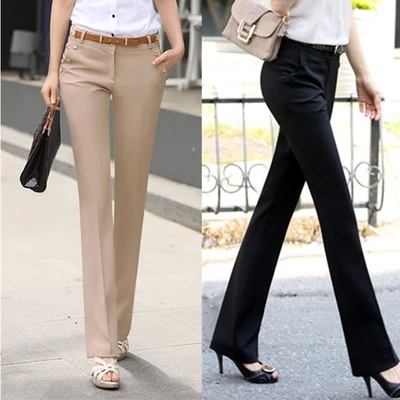 Formal Office Lady slim plus size western style trousers foveralls women pants D34