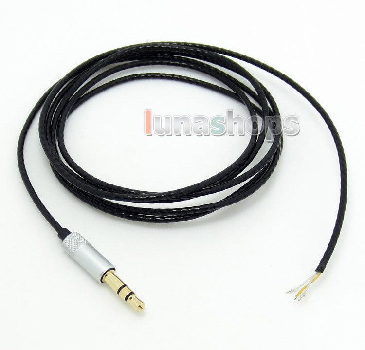 1.3m Semi Finished Silver Plated 3.5mm Earphone audio DIY OFC wire Black cable For repair upgrade