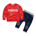 2017 brand new Boys clothing set kids sports suit children tracksuit long shirt pants Cowboy sweatshirt