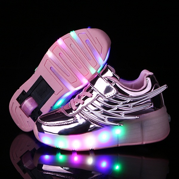 Новый 2016 Ребенок Heelys Младших Девочек Мальчиков Свет Heelys Роликовых Коньках Обувь Для Детей Дети Кроссовки С Колесиками Дышащий
