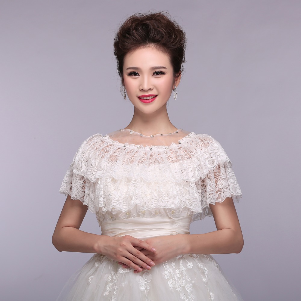 Buy 2015 Beaded Lace Wedding Shrugs
