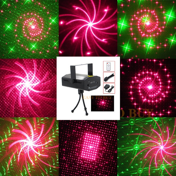 Гаджет  MY-12 Portable LED Stage Lighting Effect Laser Projector Red & Green Stage Light for Disco DJ Party Bar with Remote Control None Свет и освещение