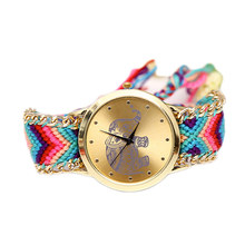 Handmade Braided Friendship Bracelet Watch New arrival geneva Hand-Woven wristwatch Ladies Quarzt gold Watch women dress watches